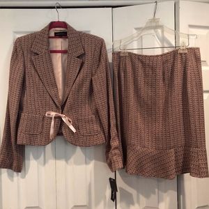isabel & nina skirt suit size 10 pink & brown